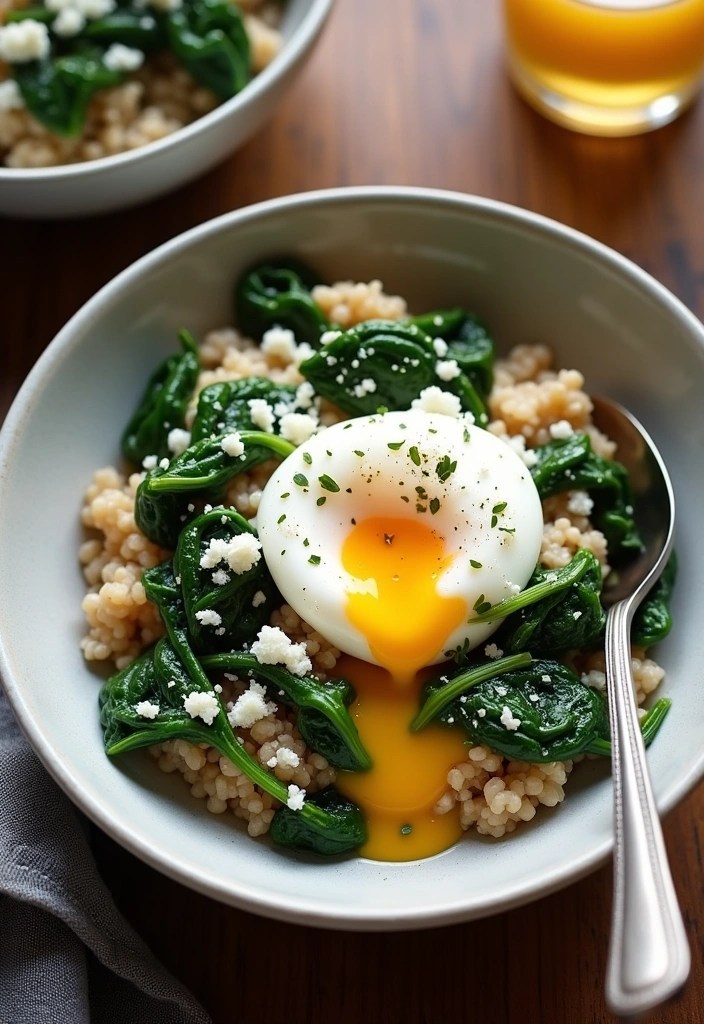 25 Irresistible Brunch Recipes That'll Make Your Friends Say 'YUM!' - 10. Savory Oatmeal with Egg and Spinach